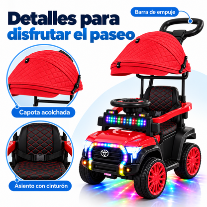 Carro Eléctrico Toyota , Con Guía, 2 Motores, Control Remoto, Llantas En Goma Y Asiento En Cuero