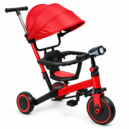 Bici Triciclo infantil 4 en 1 con capota y barra de empuje