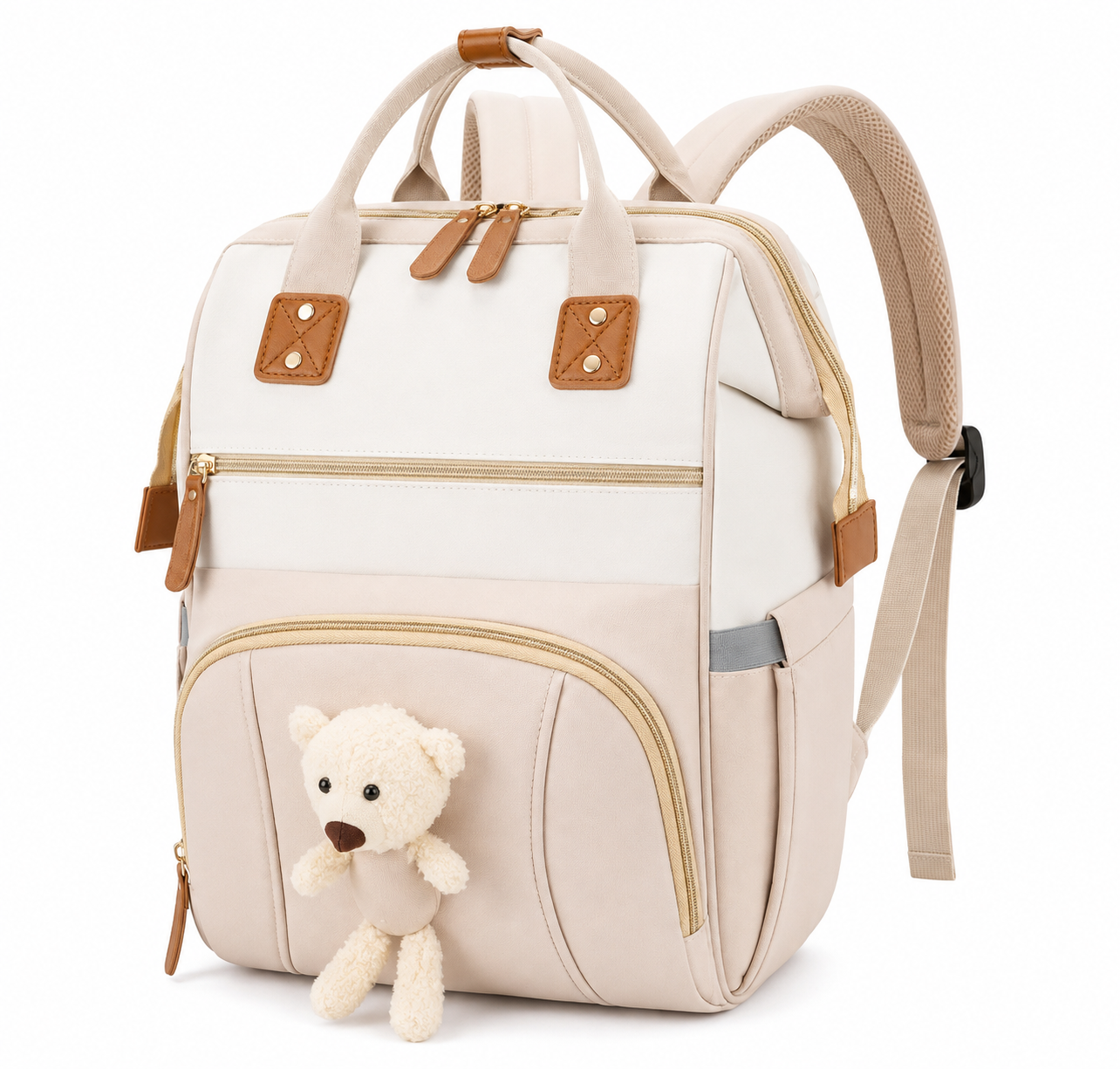 Pañalera Multifuncional Impermeable para Bebé | Mochila Maternal con Bolsillos Térmicos y Correas para Coche