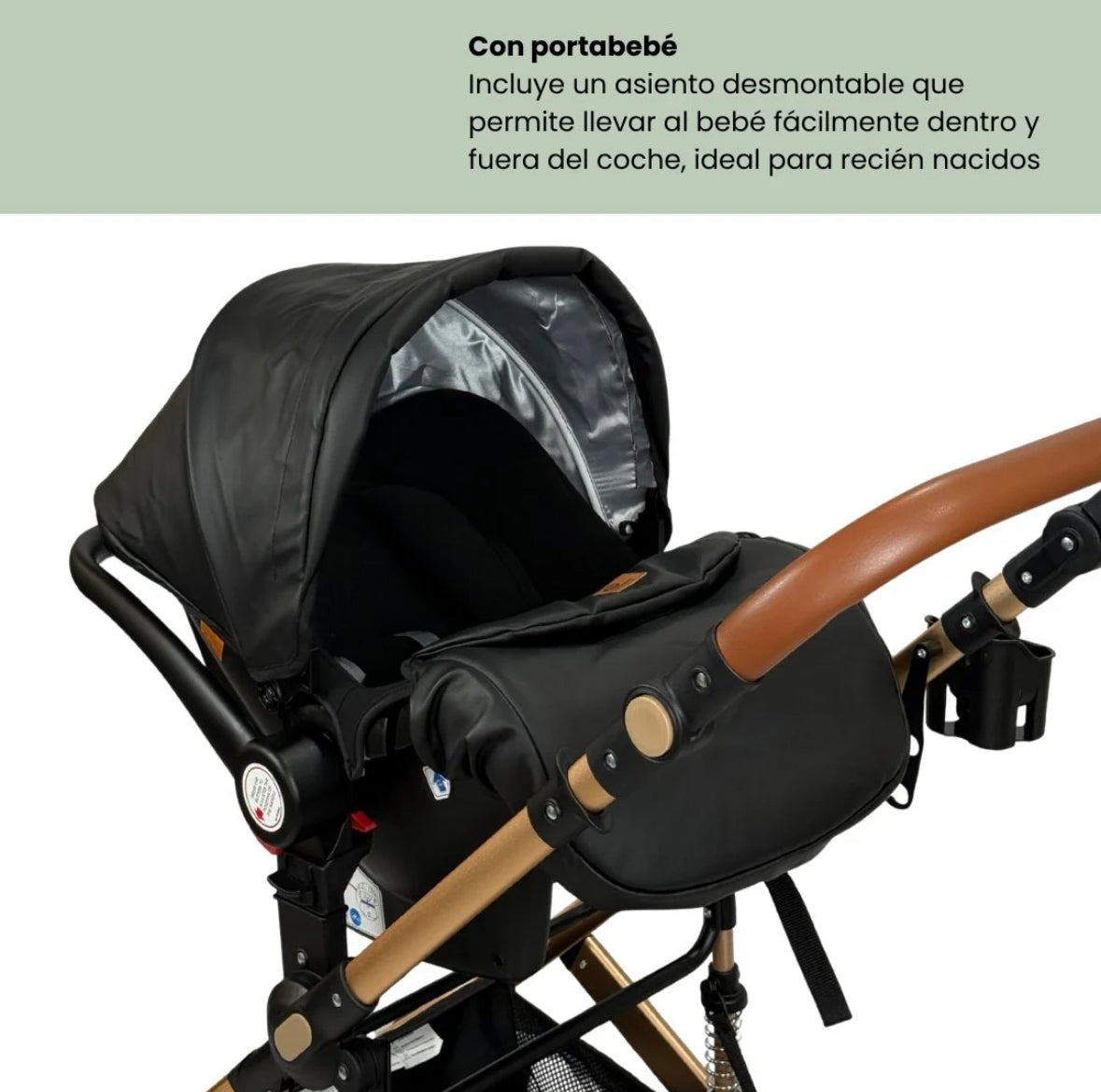 Coche Tipo Moisés Europeo Con Portabebe Yaco Premium