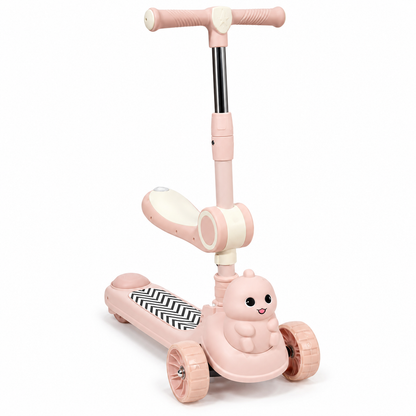 Monopatín Infantil Con Asiento, luces y Música – 3 ruedas Osito