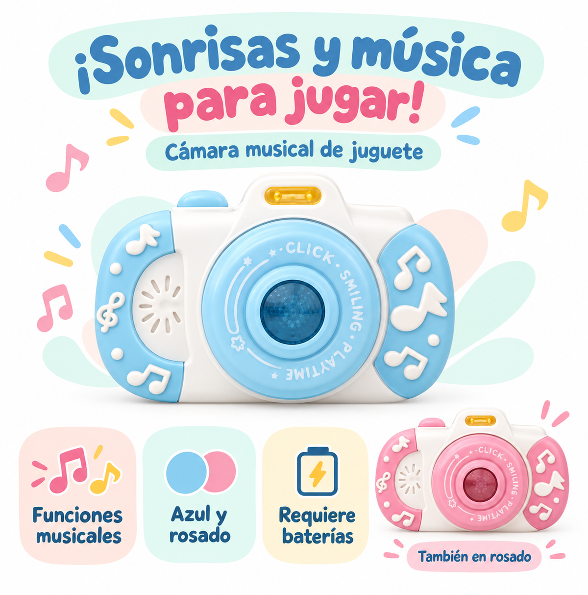📸 Cámara musical de juguete: ¡sonrisas con mucho ritmo! 🎶