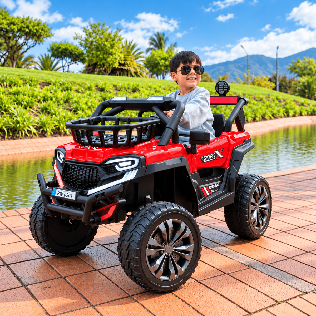 Carro Eléctrico Infantil Prinsel Super Trail 12V Rojo con Control Remoto | Con Llantas En Goma