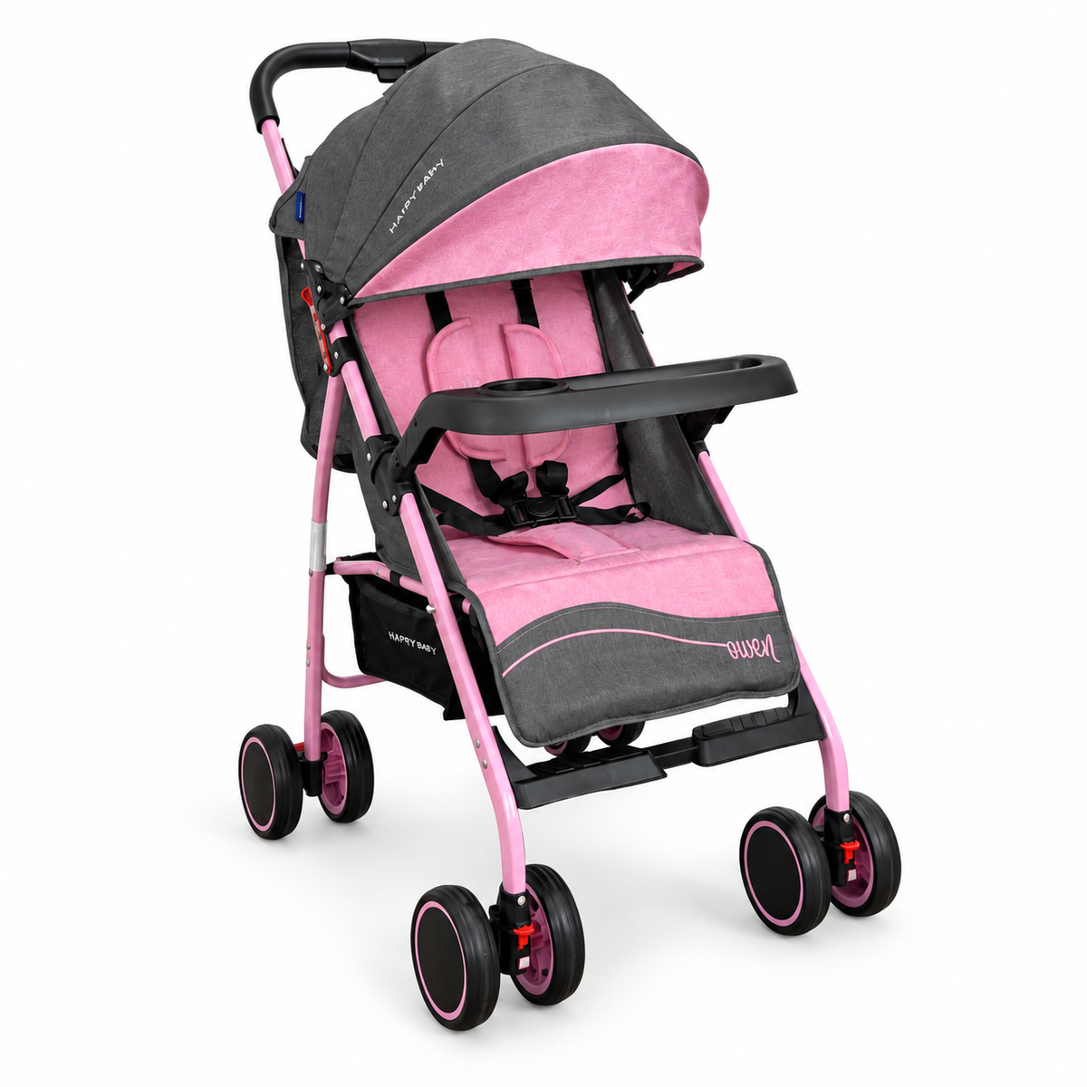 Coche paseador Owen Happy Baby para bebé | Liviano, reclinable y plegable