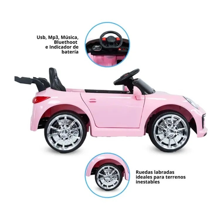 Carro Montable Eléctrico Cayman Prinsel Rosado Con Control Remoto