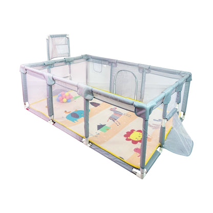 Corral de Juegos Multifuncional 180 x 120 Cancha + Pelotas Con Tapete Plegable 1 Cm
