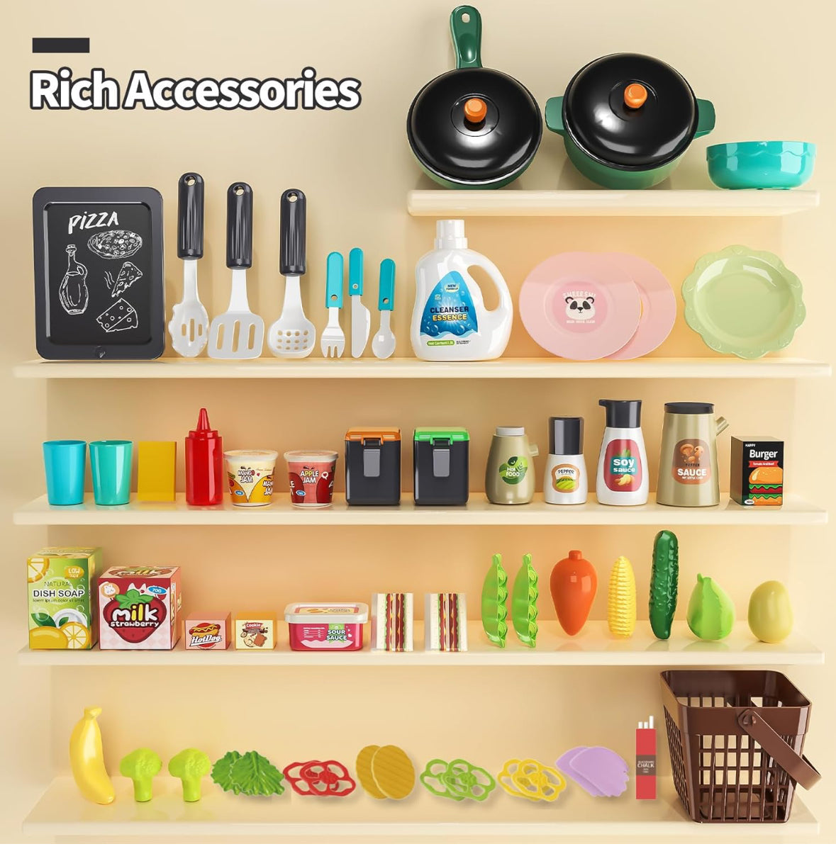 Cocina Infantil 63 Piezas Altura 80 Cms