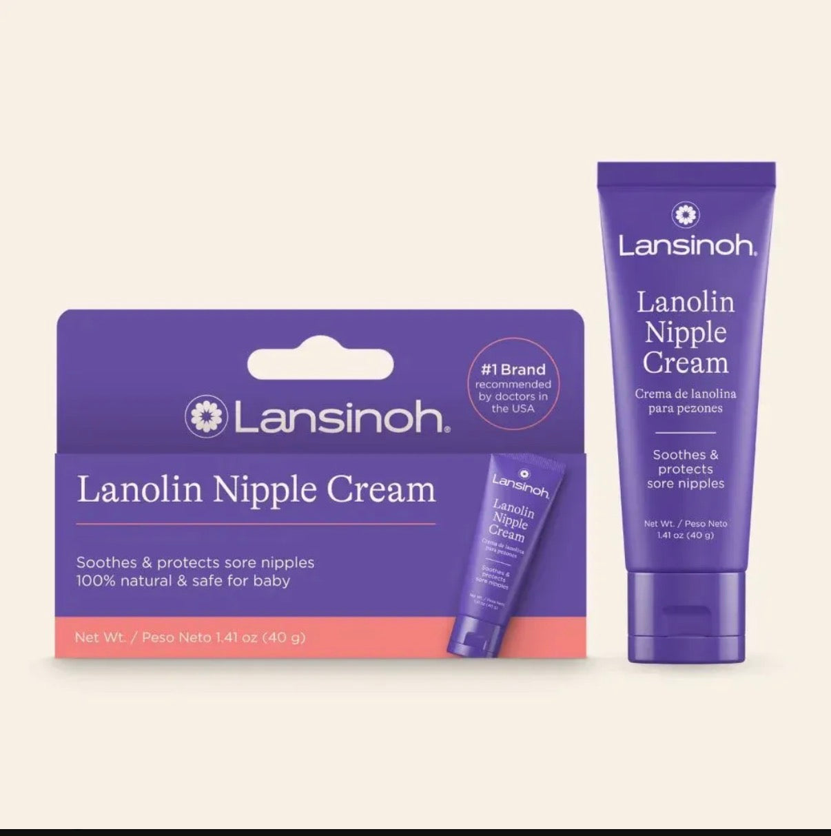Crema De Lanolina Para Pezones Segura Para La Lactancia del Bebé x 40 Gramos Lasinoh