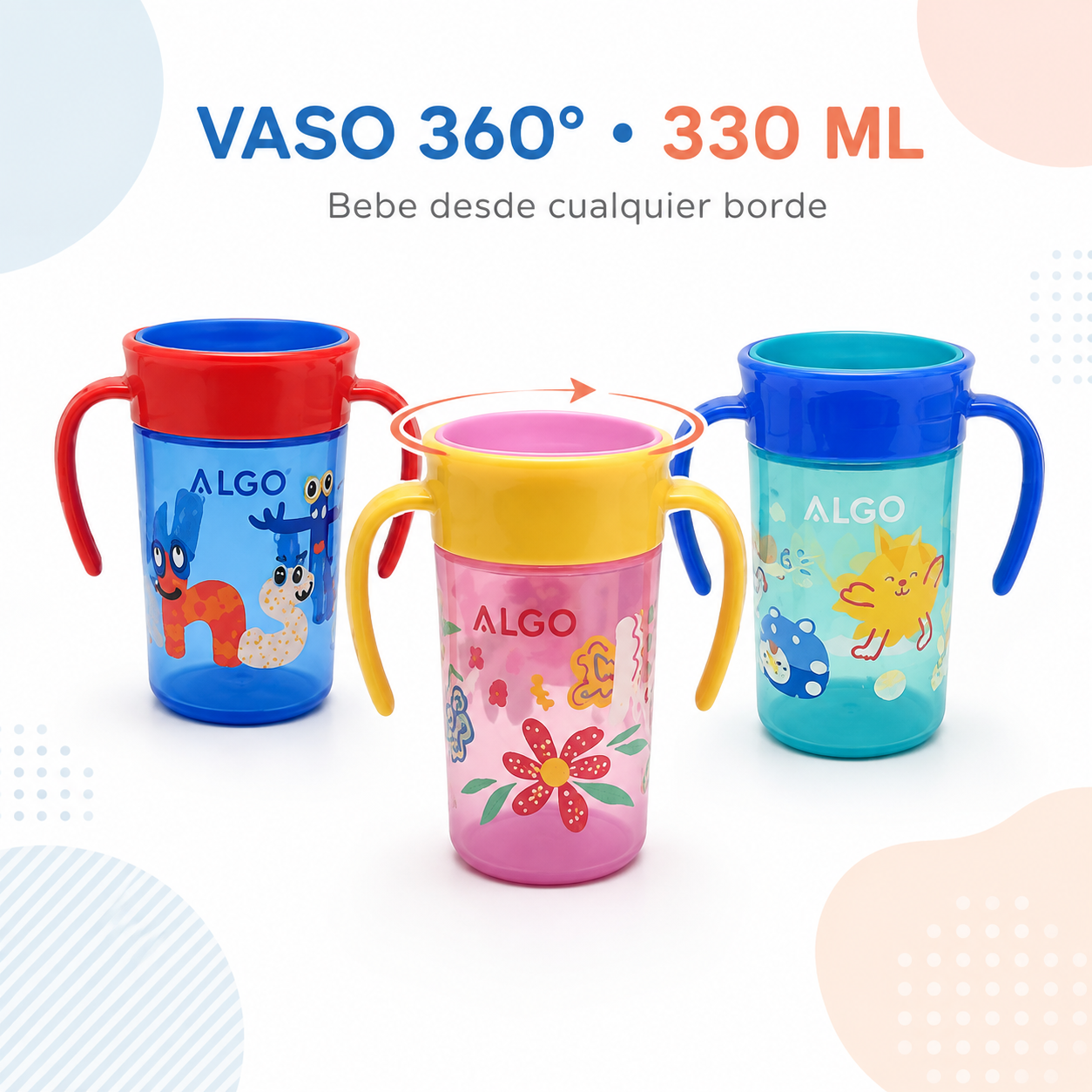 Vaso Entrenador 360° con Asas – 330 ml