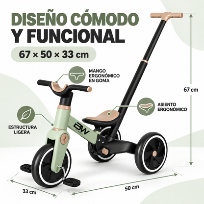 Bici Triciclo Balance Bike 3 en 1 Forza Con Guía