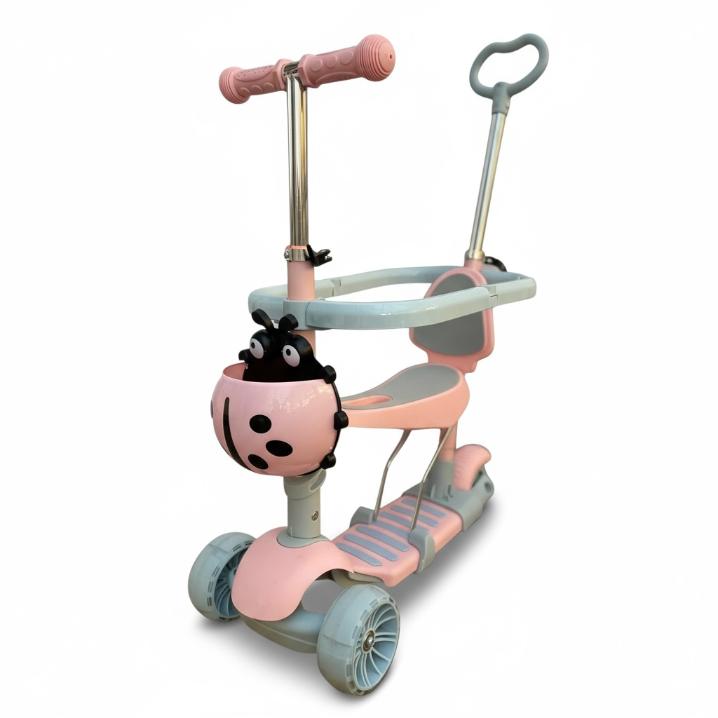 Patineta Scooter Mariquita Monopatín 5 en 1 con Luces LED