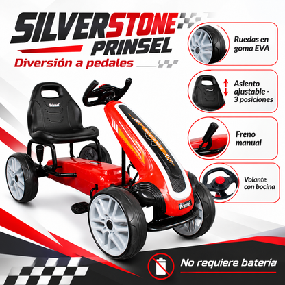 Go Kart De Pedales Silverstone Prinsel Rojo