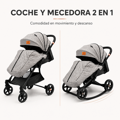 Coche Bebé Maleta y Mecedora 2 en 1 con Plegado Supercool