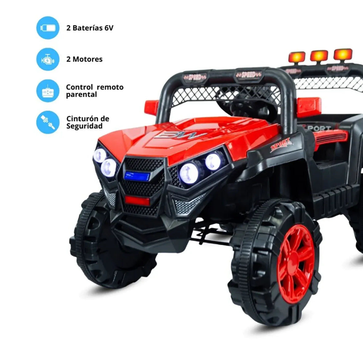 Carro Eléctrico Qatar Rojo 12 V Con Control Remoto Prinsel
