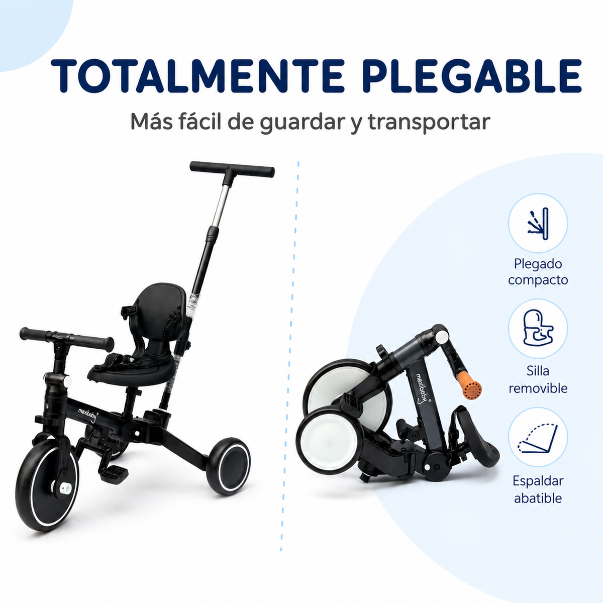 Bici Triciclo 5 en 1 Ryder Plegable y Dirigible Maxibaby
