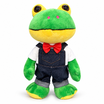Ranita Musical y Bailarina de Peluche con Overol – 33,5 cm