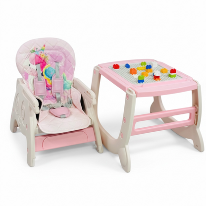 Silla Comedor Escritorio Winnieh Con LEGO, Telas En Cuero, Con Cancha y Plato Incluido