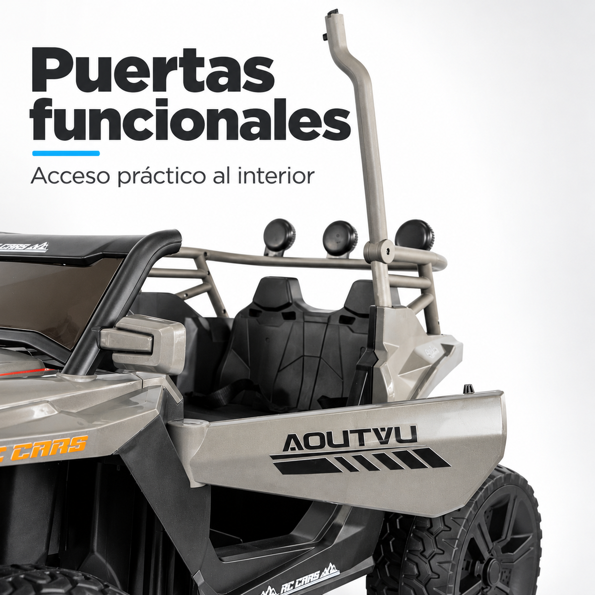 Carro Eléctrico Prinsel Summit 12V Gris con Control Remoto Con Llantas En Goma