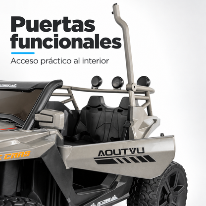 Carro Eléctrico Prinsel Summit 12V Gris con Control Remoto Con Llantas En Goma