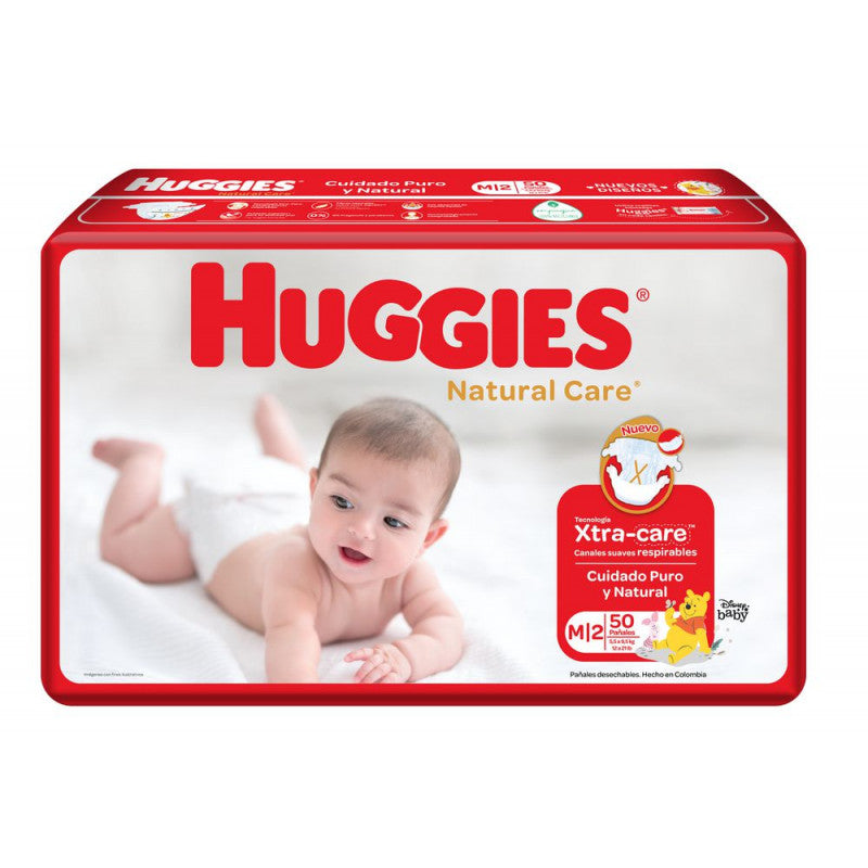 Pañal Huggies Natural Care etapa 2 x 50 unidades