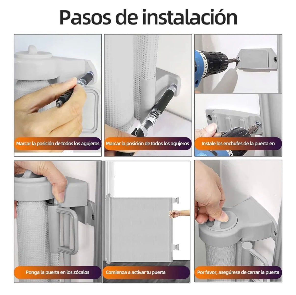 Barrera Puerta Retráctil Seguridad Para Bebes Niños