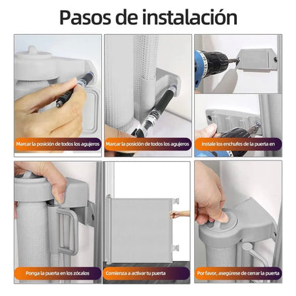Barrera Puerta Retráctil Seguridad Para Bebes Niños