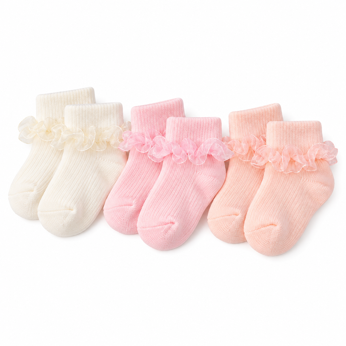 🎀 Set de 3 Pares de Medias para Bebé 💕
