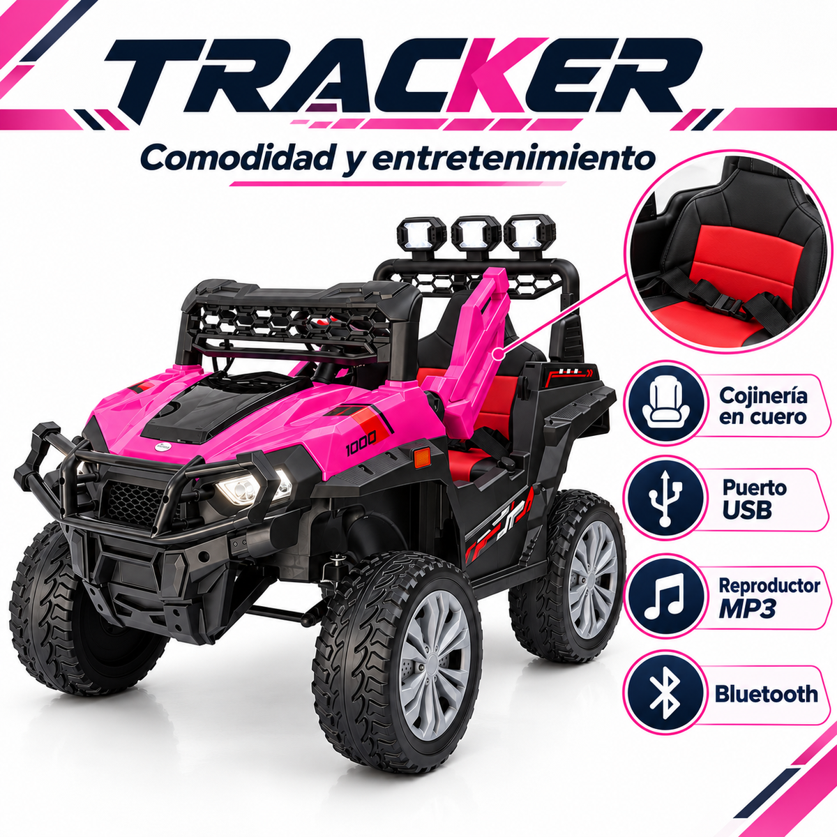 Carro Buggy Eléctrico Con Llantas En Goma Y Control Remoto 4x4 Tracker Maxibaby