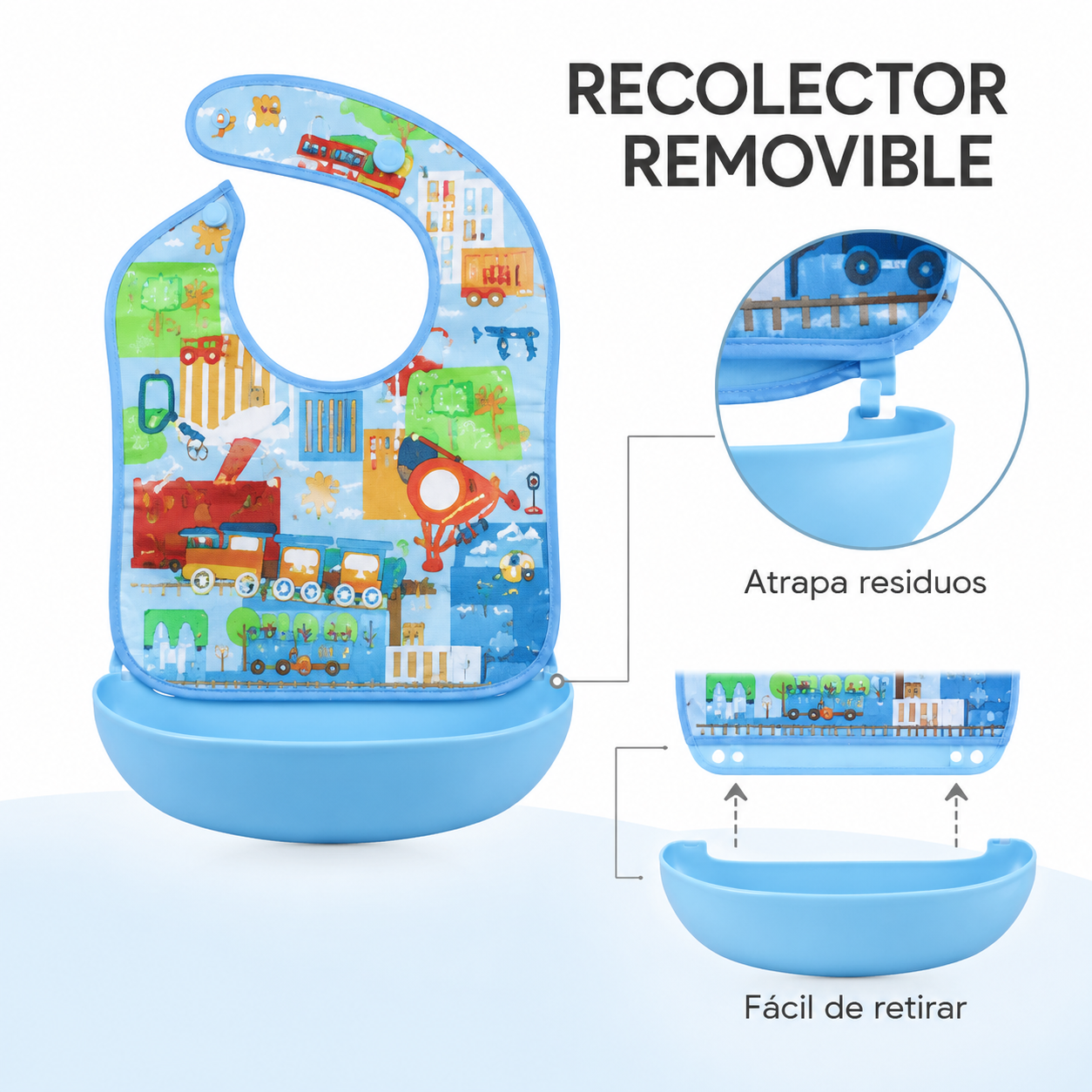 Babero Infantil con Recolector Removible