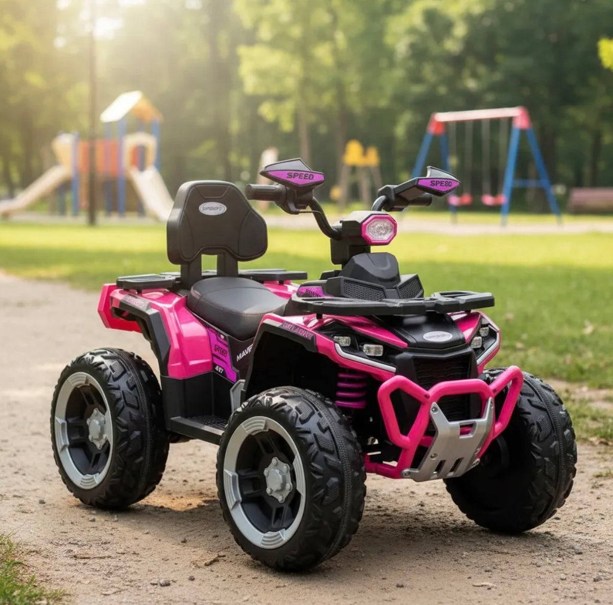 Cuatrimoto Eléctrica 4x4 Niños 12v Llantas Goma App Y Cuero Grande