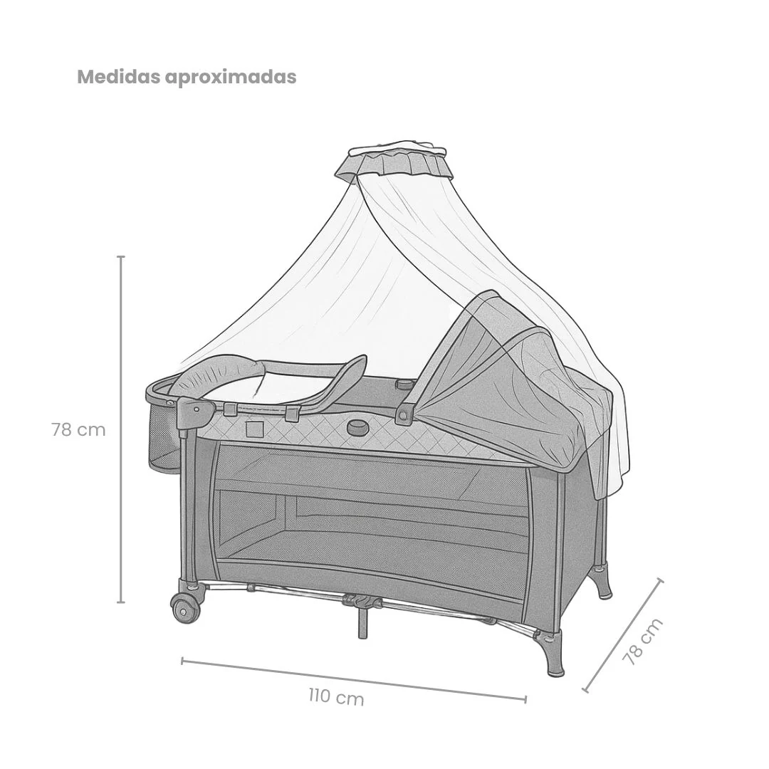 Corral Cuna Colecho Silver De Lujo Maxibaby