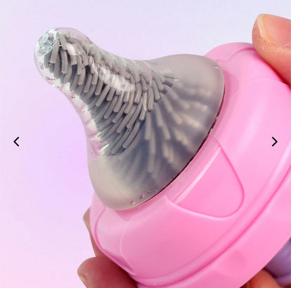 Juego de cepillos lavateteros eléctricos con estuche, inalámbrico, recargable por USB, cabezales intercambiables en silicona grado alimenticio estuche con luz UV