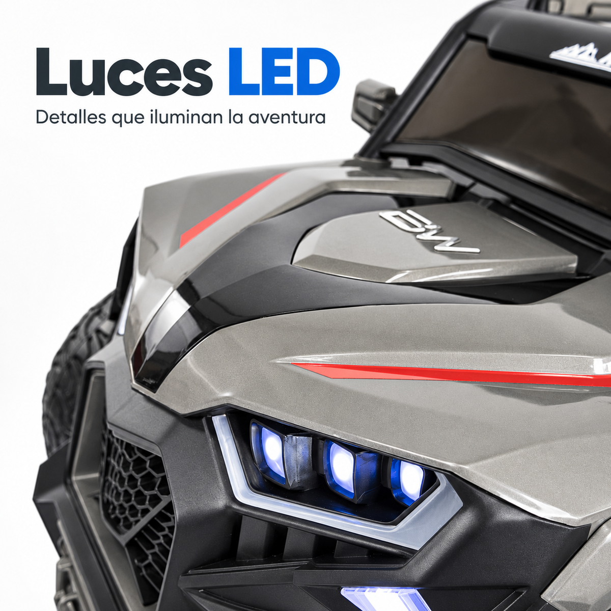 Carro Eléctrico Prinsel Summit 12V Gris con Control Remoto Con Llantas En Goma