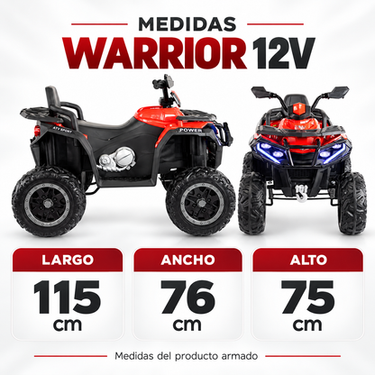 Cuatrimoto eléctrica Prinsel Warrior 12V roja con ruedas EVA