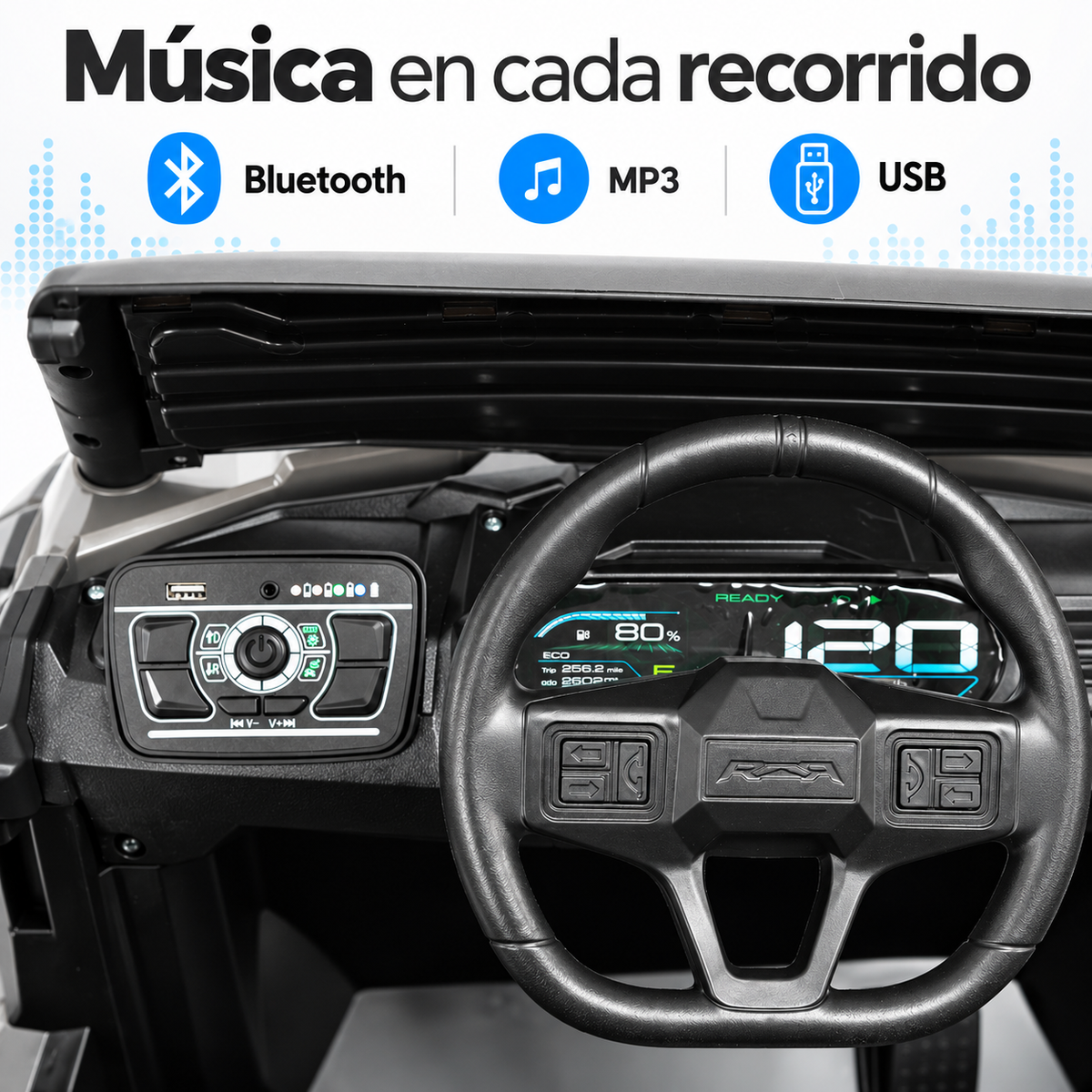 Carro Eléctrico Prinsel Summit 12V Gris con Control Remoto Con Llantas En Goma
