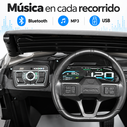 Carro Eléctrico Prinsel Summit 12V Gris con Control Remoto Con Llantas En Goma