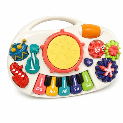 Teclado Musical Infantil CY-7073B con 5 Teclas, Sonidos, Melodías y Luces – Juguete de Actividades para Niños de 3 Años en Adelante