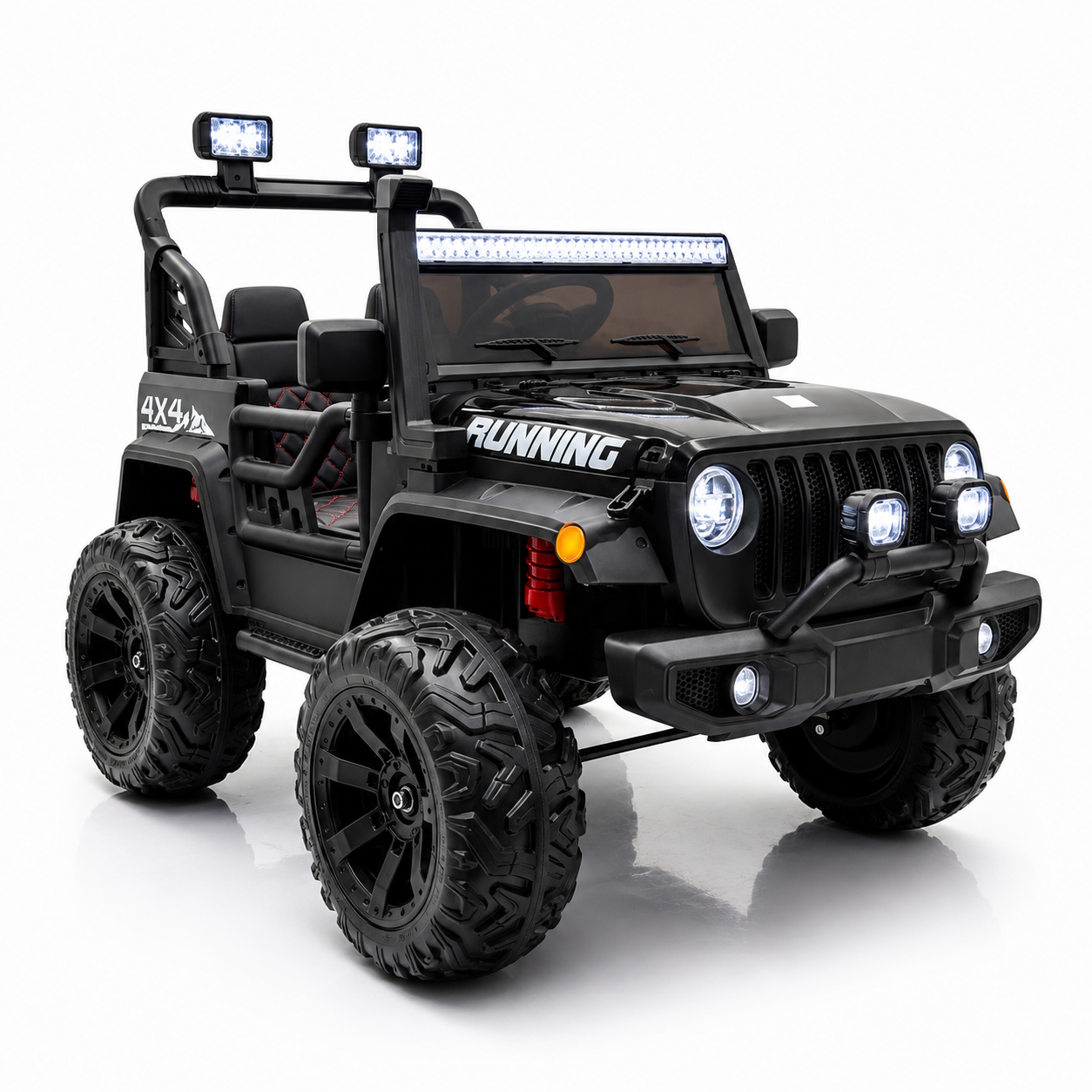 Carro Jeep Eléctrico 2 Puestos 868 Running  Llantas En Goma y Control Remoto Metalizado