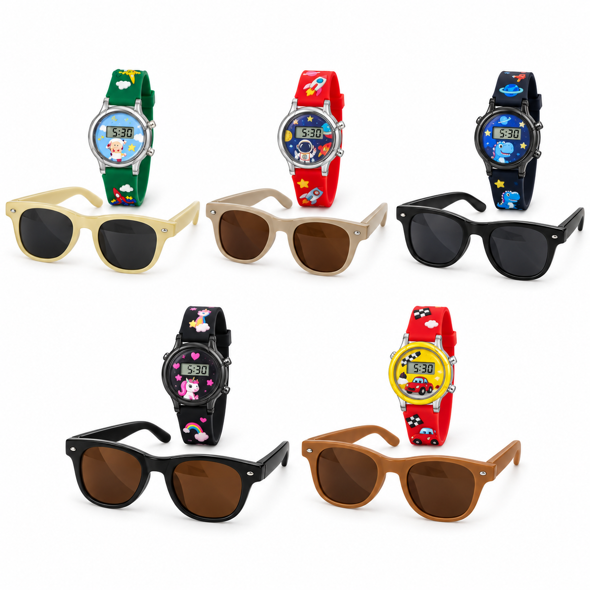 Set infantil de gafas clásicas + reloj digital