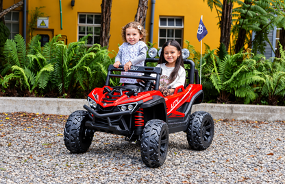 Carro eléctrico infantil Prinsel Distroyer 12V rojo con 4 motores y control Remoto De Dos Puestos