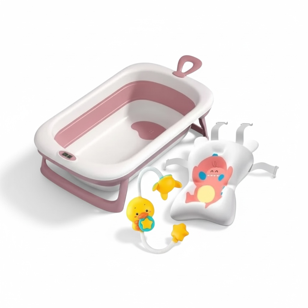 Combo Bañera Plegable, Espuma y Ducha Eléctrica