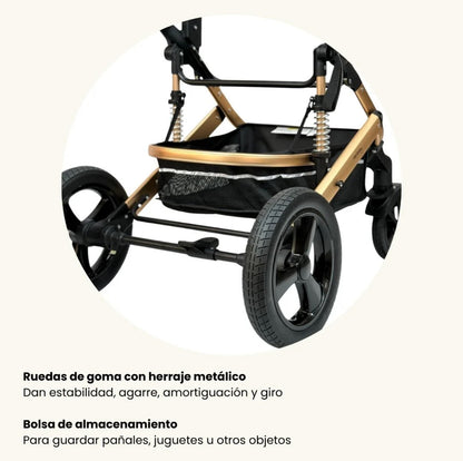 Coche Tipo Moisés Europeo Con Portabebe Yaco Premium