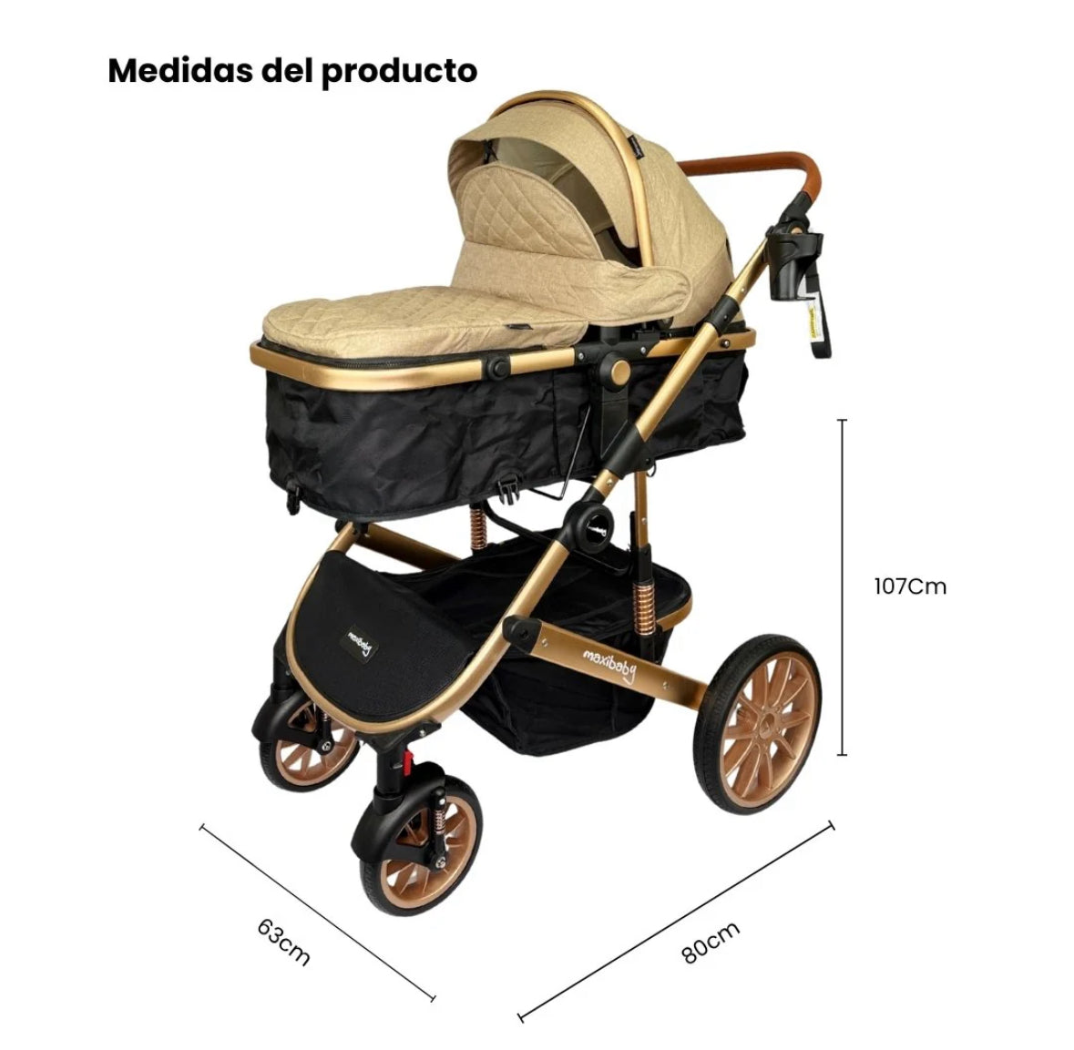 Coche Tipo Moisés Britto Premium Con Guarda Objetos