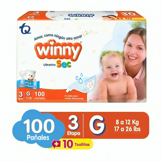 Pañal Winny Ultratrim Sec Etapa 3 x 100 unidades