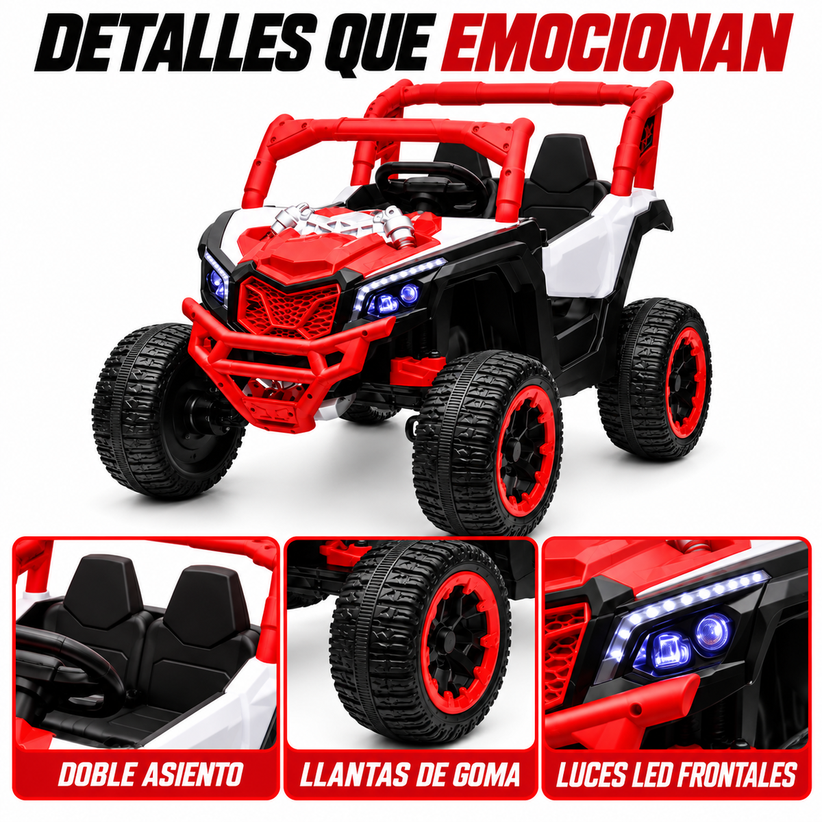 Carro Eléctrico Infantil CAN-AM 611 Para Dos Niños Con Control Remoto Con Llantas En Goma Y Asiento En Cuero