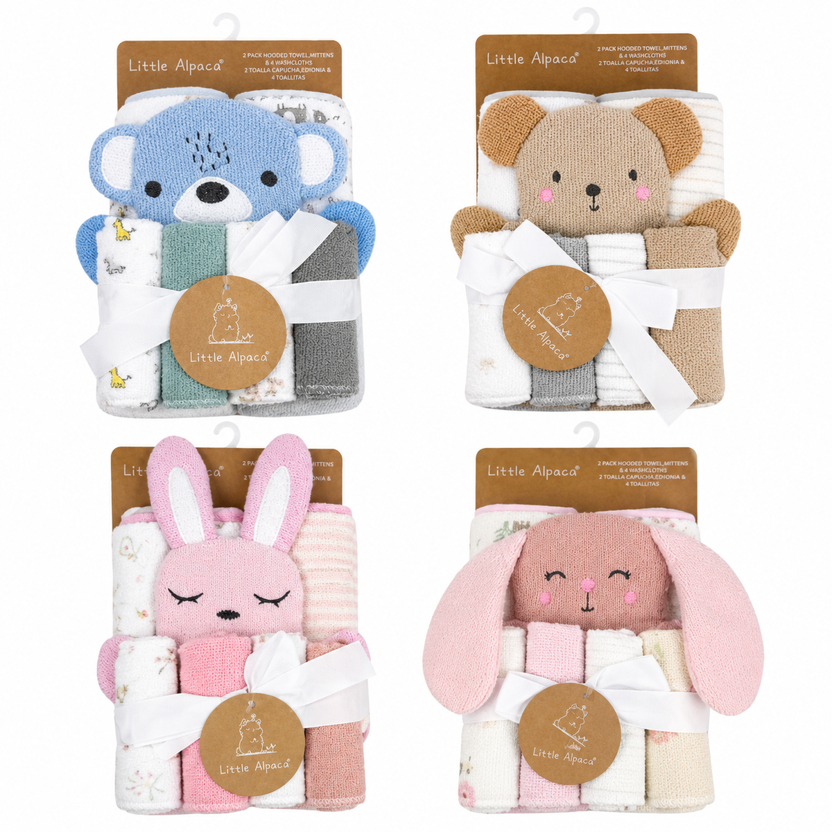 Set de Baño para Bebé con Toalla, Guante y Babitas | 6 Piezas