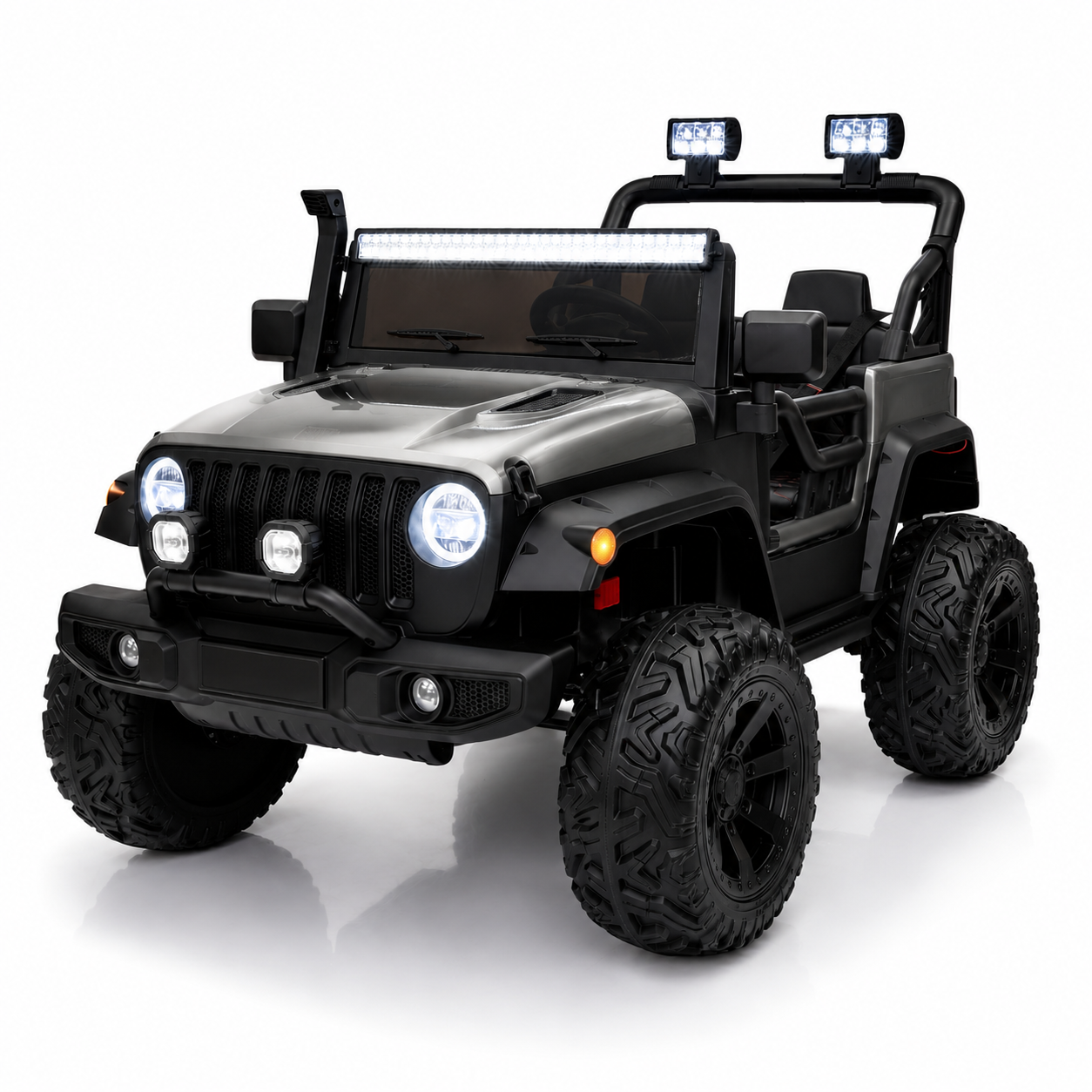 Carro Jeep Eléctrico 2 Puestos 868 Running  Llantas En Goma y Control Remoto Metalizado