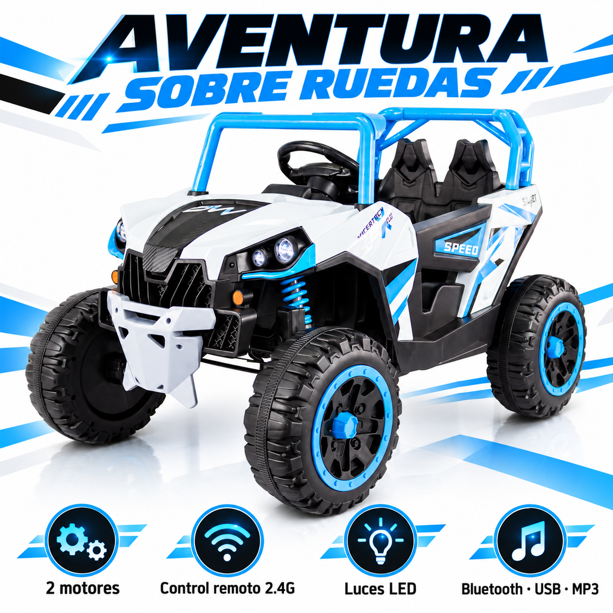 Carro Buggy Eléctrico Tipo Canam Prinsel con Control remoto y Bluetooth Marca Prinsel