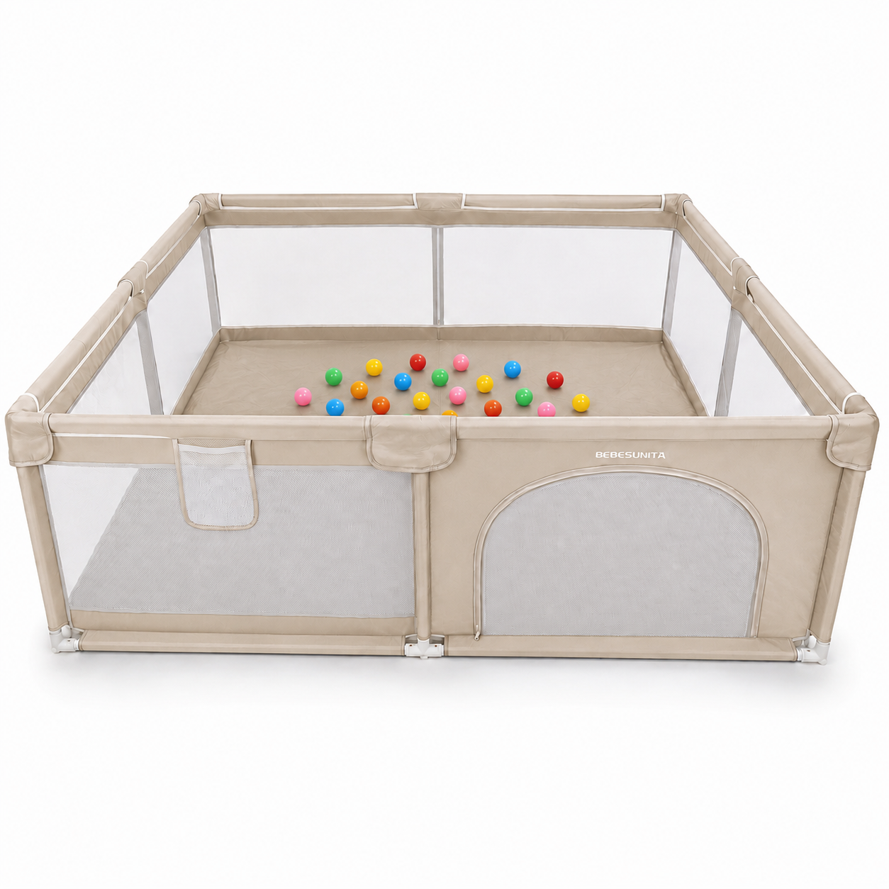 Corral de Juegos Grande 2,00 × 1,80 m con 30 Pelotas Bebesu