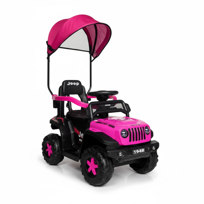 Carro Jeep Eléctrico Con Guía Dirigible, 2 Motores, Llantas En Goma, Control Remoto Recargable